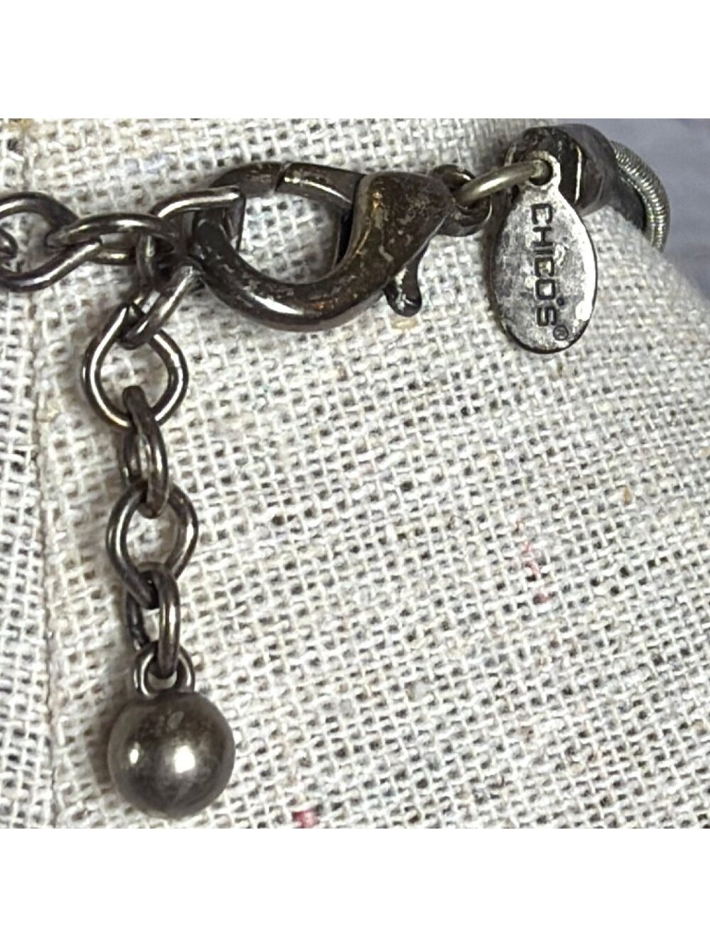 VTG Chicos Brutalist Metal Adjustable 3 Cord Necklace Gold Silver Boho Pendant - Picture 3 of 13